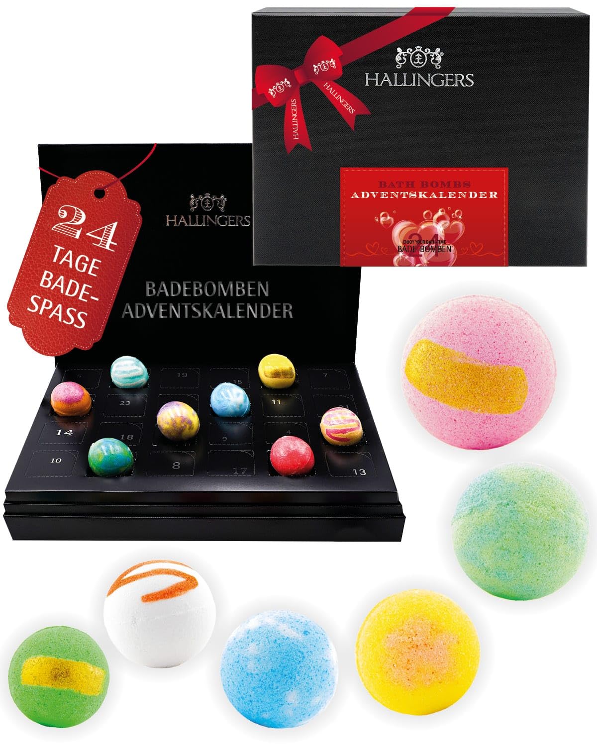 hallingers-adventskalender-83036-luxury-bath-bombs-24-badebomben image 1