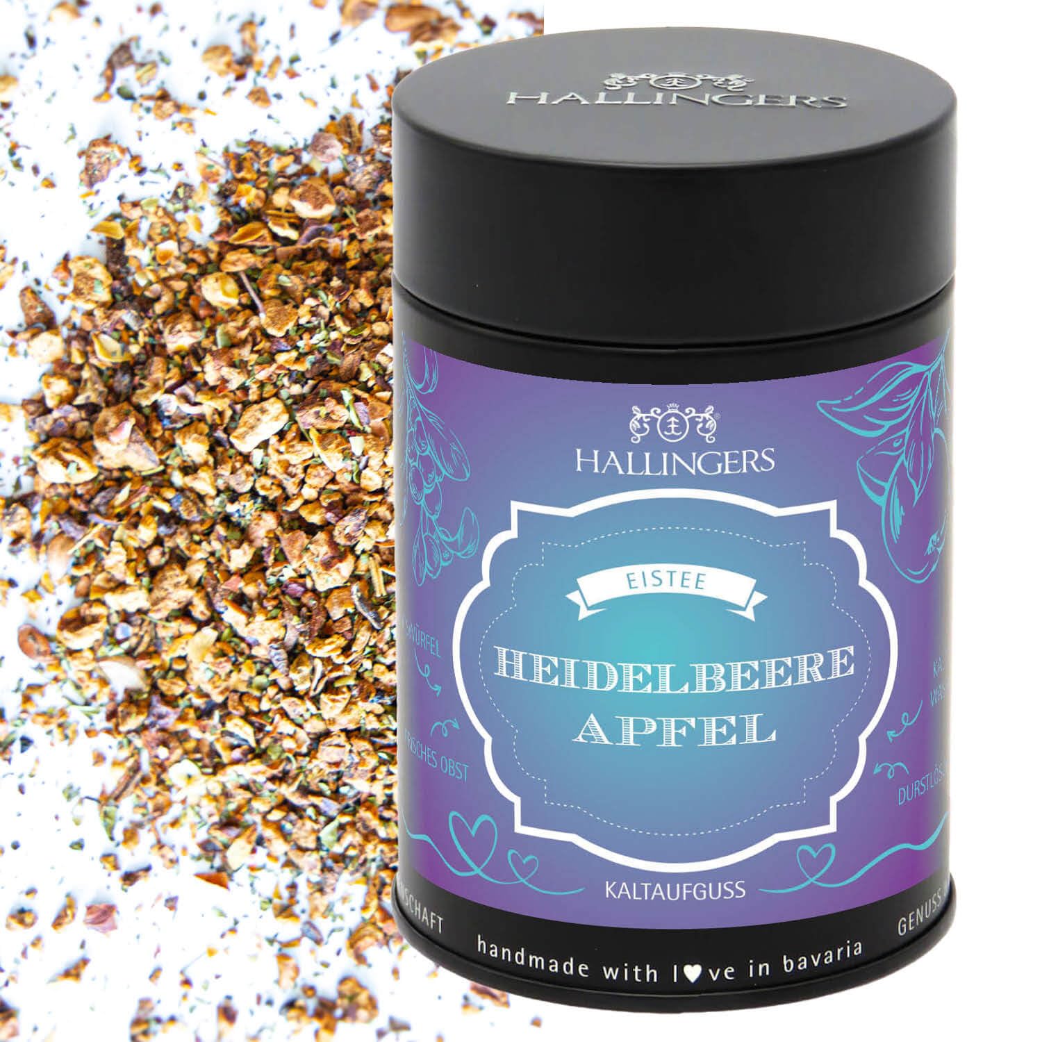 hallingers-tee-heidelbeere-apfel-cold-brew-120g-dose image 1