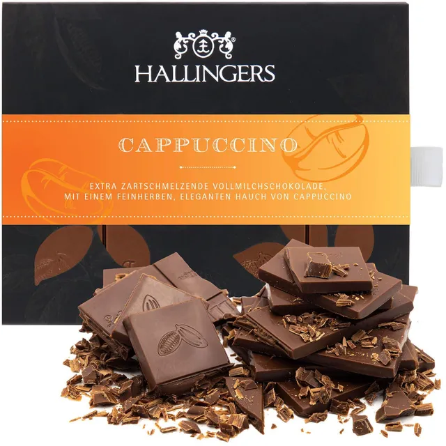 hallingers-schokolade-cappuccino-tafel-vollmilch-90g-ohne-alkohol image 1