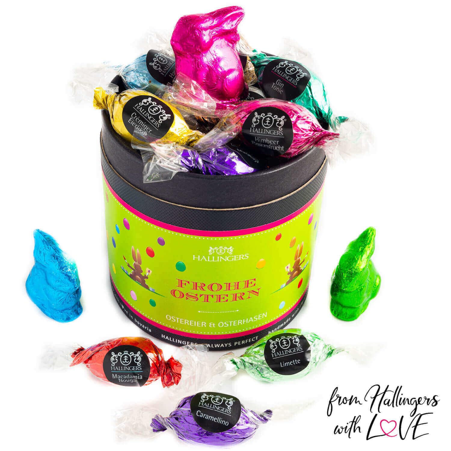 hallingers-pralinen-frohe-ostern-osterei-dose-400g-mit-hasen image 5
