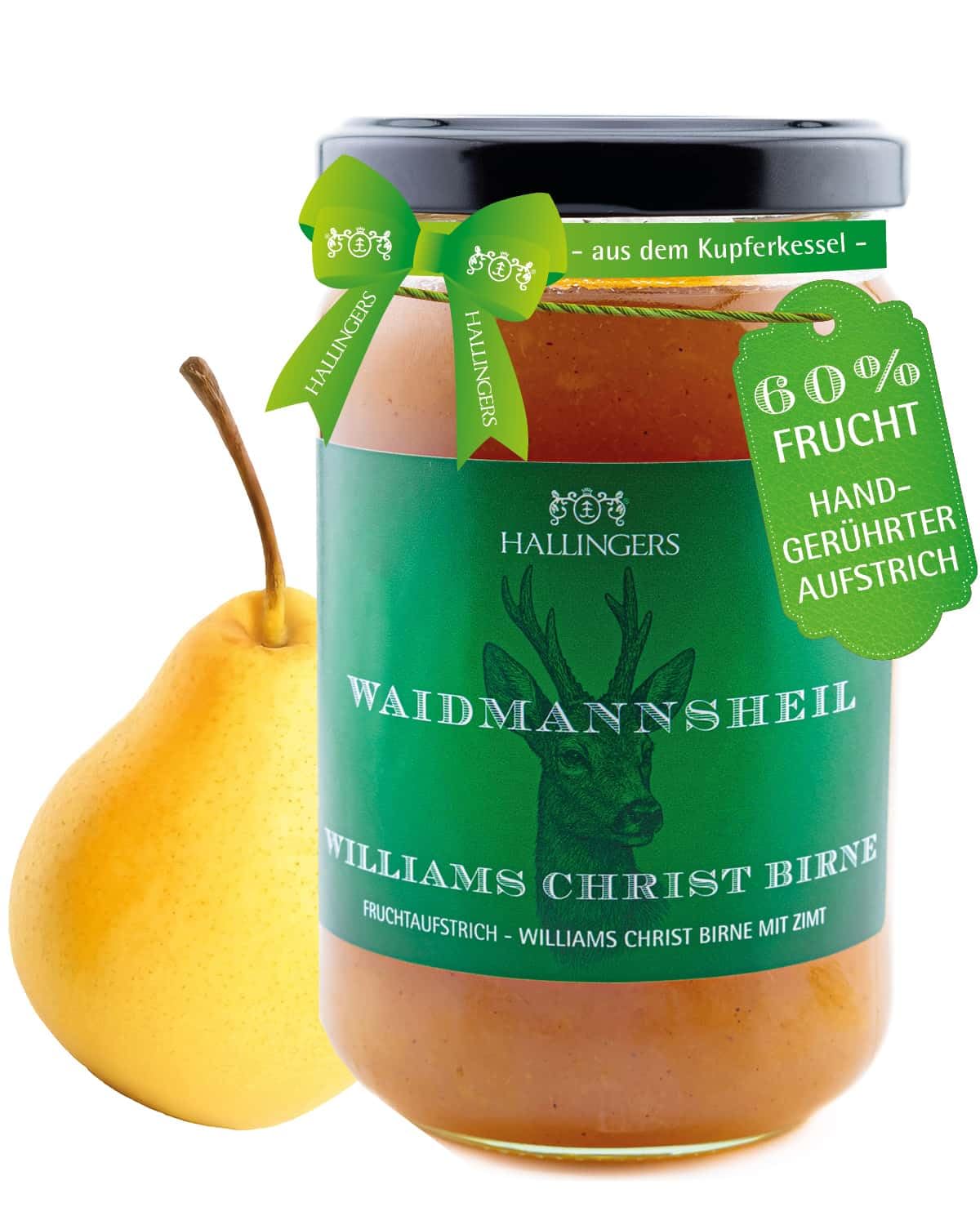 hallingers-fruchtaufstrich-waidmannsheil-birne-330g-j-ger-glas image 1