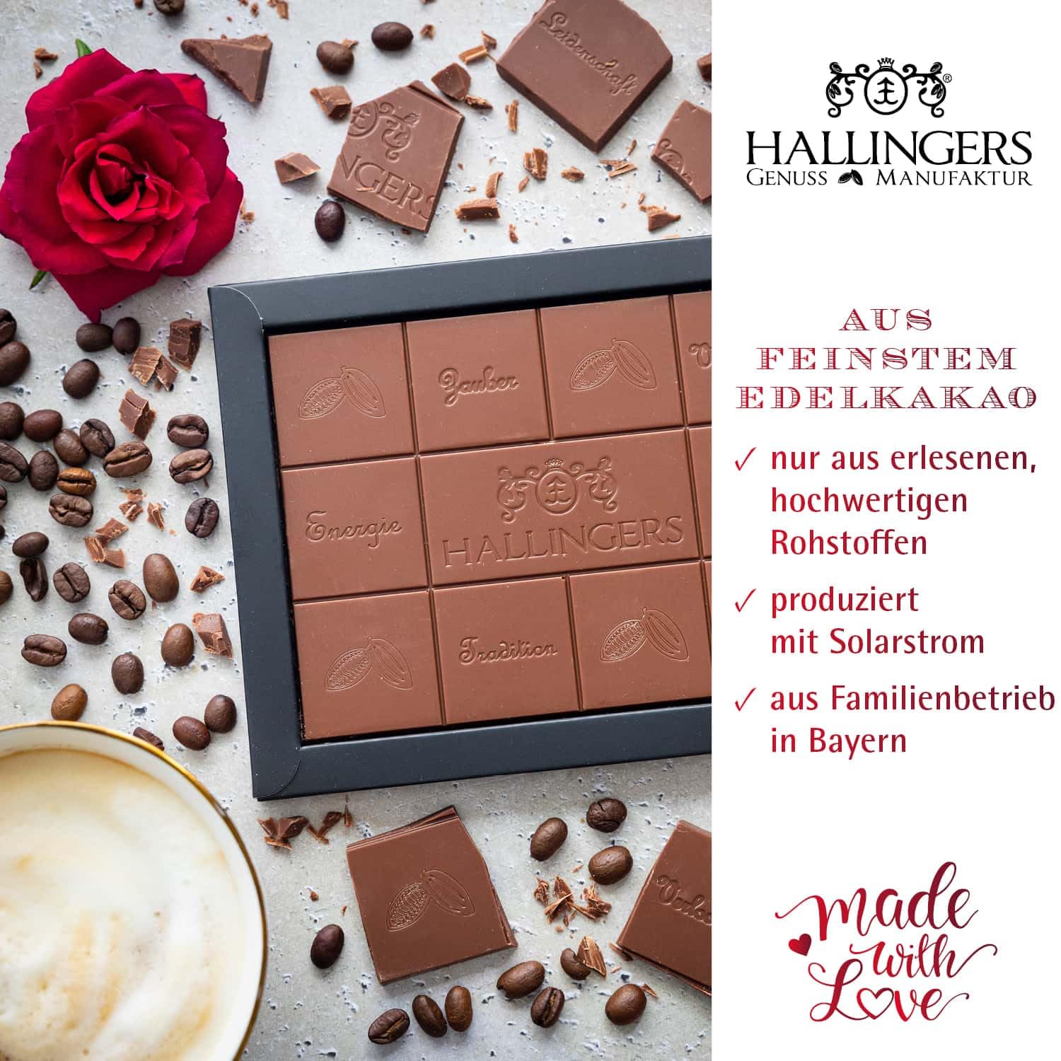 hallingers-schokolade-zum-hochzeitstag-cappuccino-tafel-90g image 4