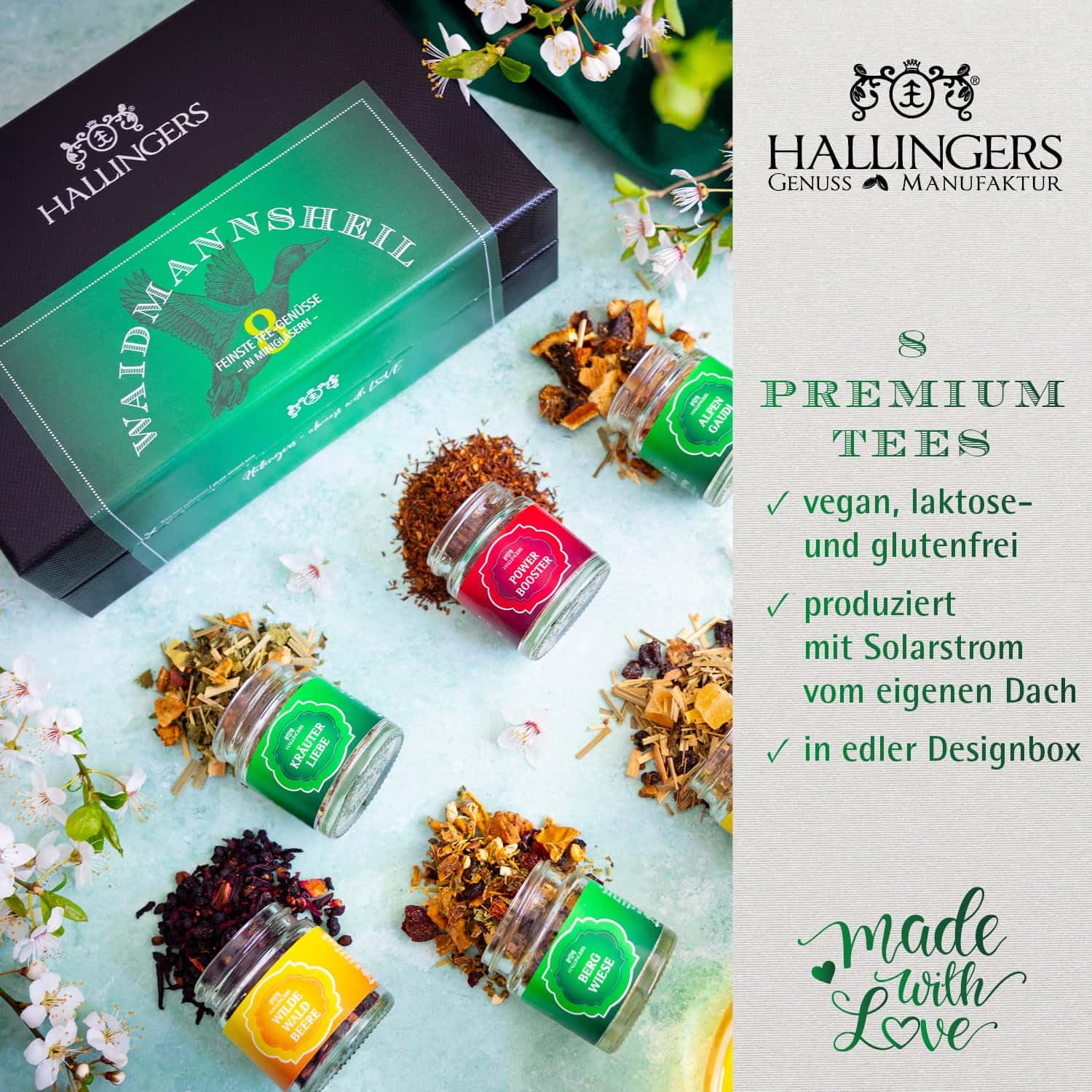 hallingers-waidmannsheil-tee-probierset-8-sorten-loser-tee-geschenkbox image 2