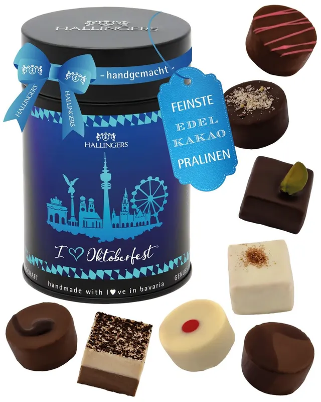 hallingers-pralinen-i-love-oktoberfest-dose-150g-ohne-alkohol image 1