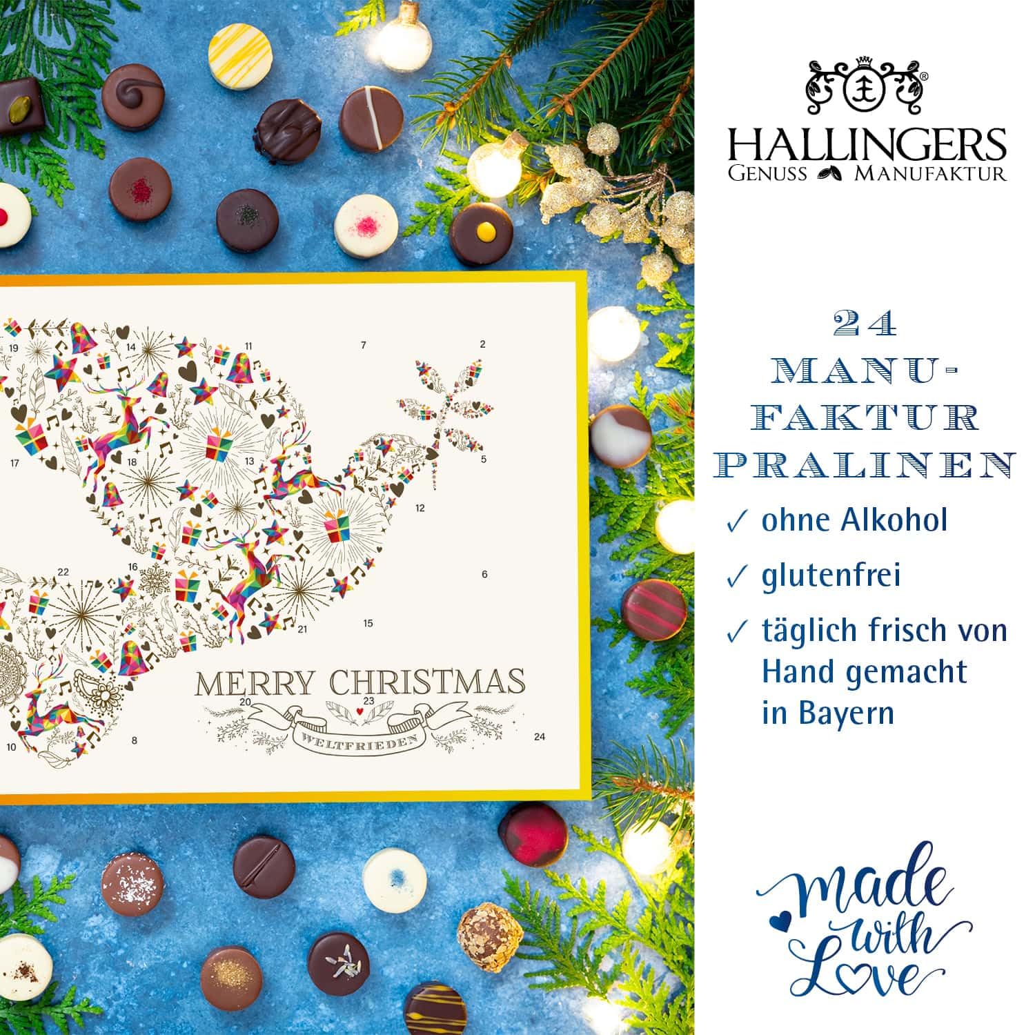 hallingers-adventskalender-weltfrieden-pralinen-300-g-ohne-alkohol image 2
