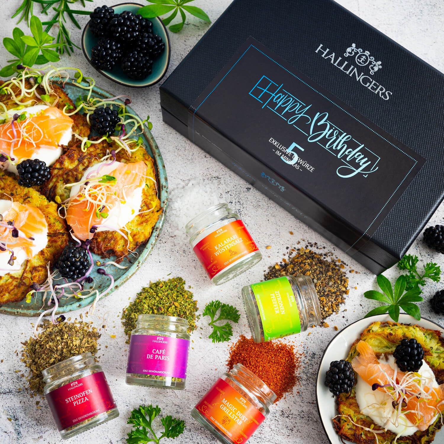 hallingers-kochen-happy-birthday-gew-rzset-5-gew-rze-geschenkbox image 2