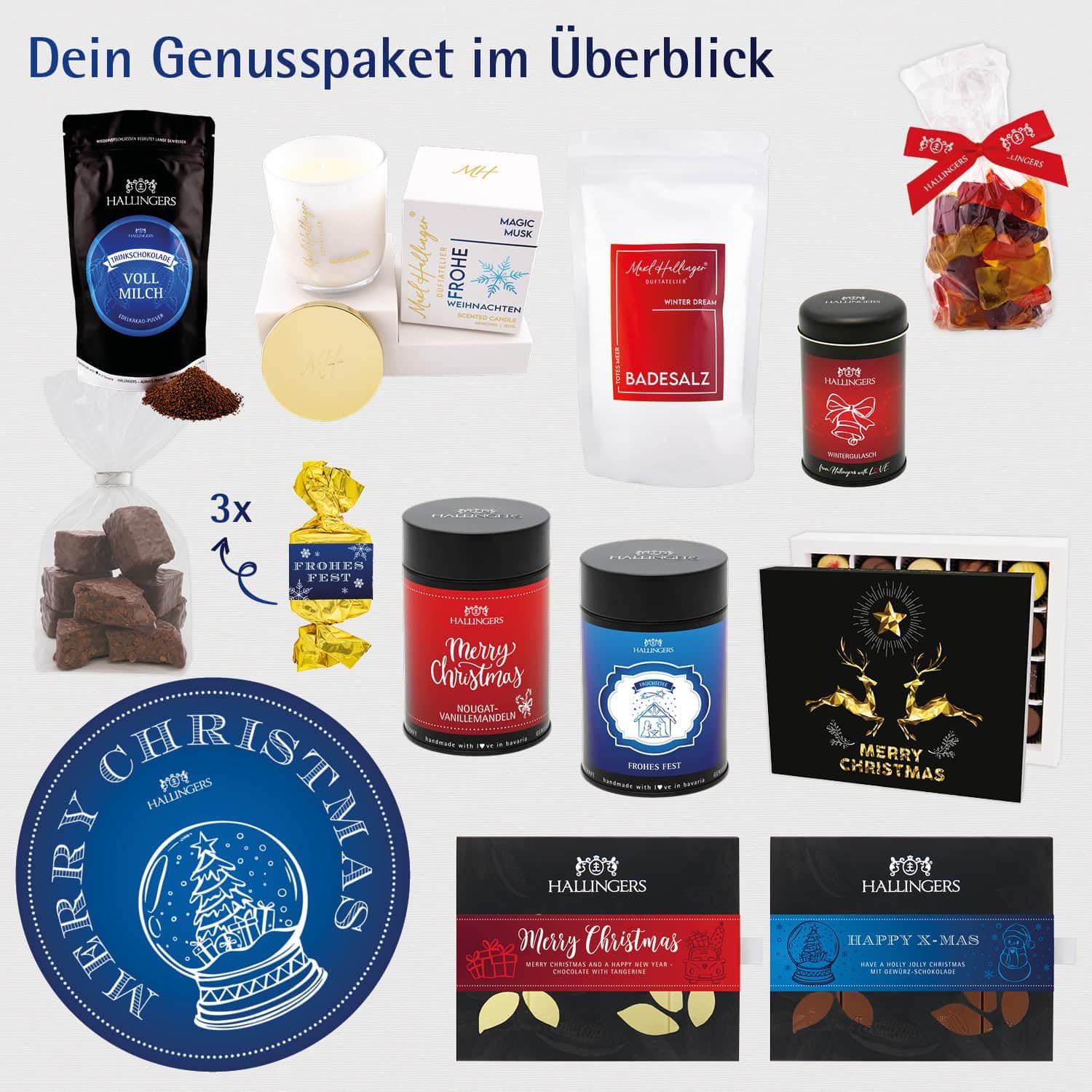 hallingers-geschenkset-merry-christmas-xxl-korb-2229g-feinkost image 6