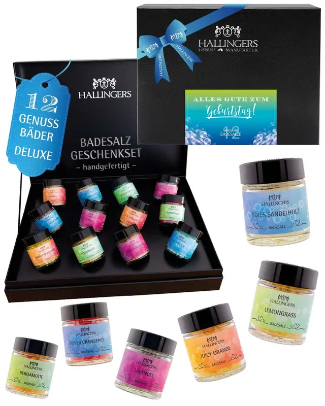 hallingers-wellness-geburtstag-badesalz-12er-box-totes-meer image 1