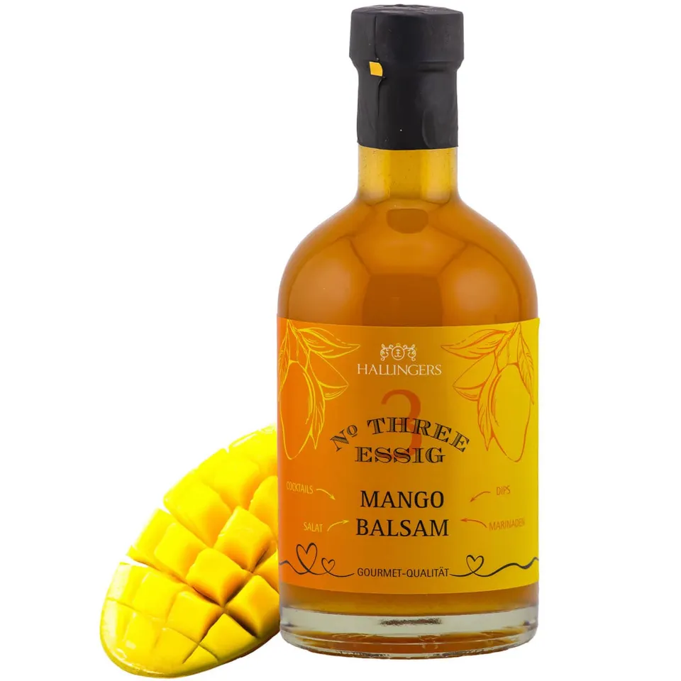 hallingers-no-3-mango-balsam-gourmet-essig-350ml-fruchtig-mild image 1