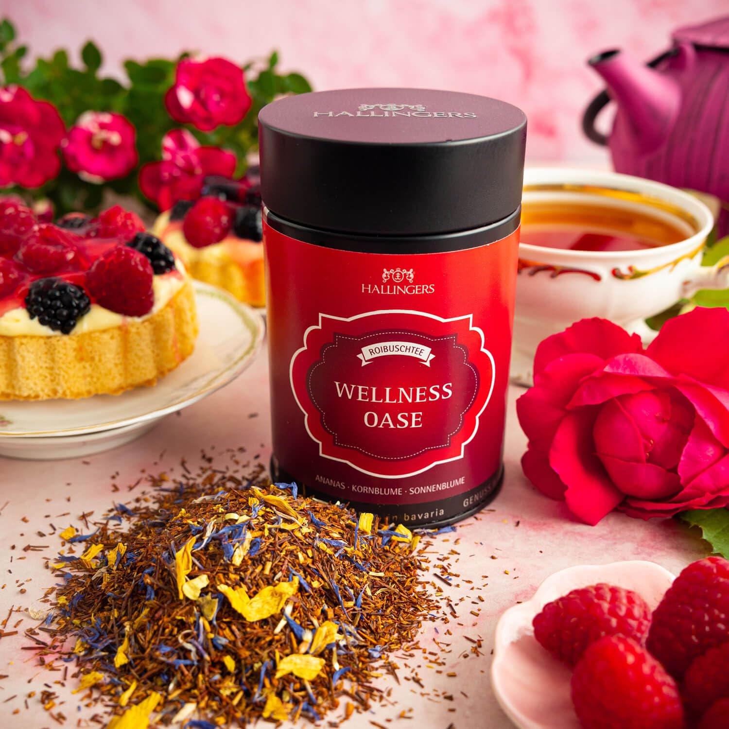 hallingers-tee-wellness-oase-rooibos-tee-lose-geschenk-dose-ananas image 2