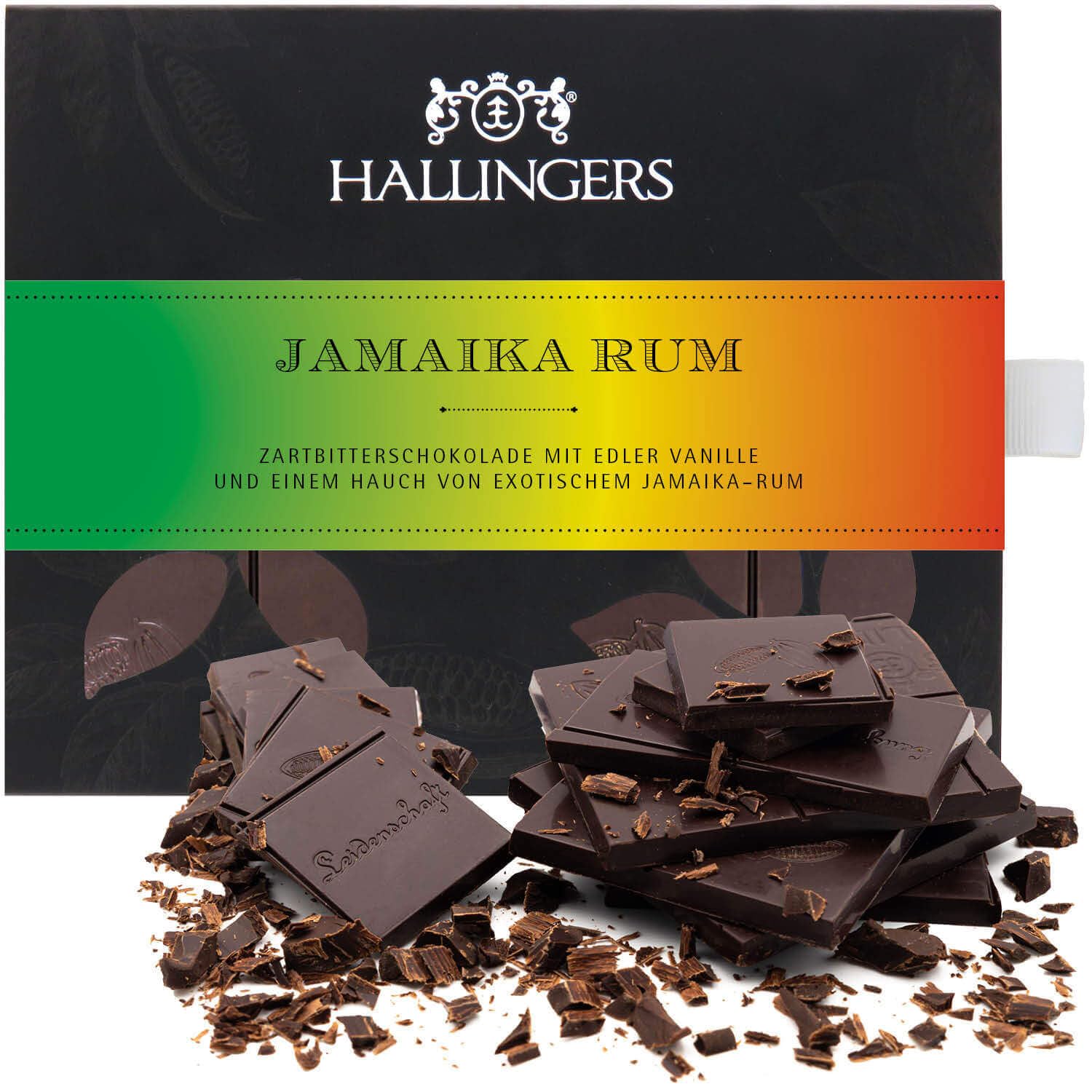 hallingers-jamaika-rum-schokolade-zartbitter-vanille-90g image 1