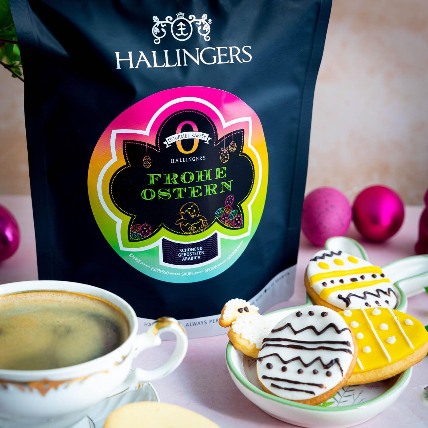 hallingers-no-o-frohe-ostern-kaffee-arabica-bohnen-500-g image 2