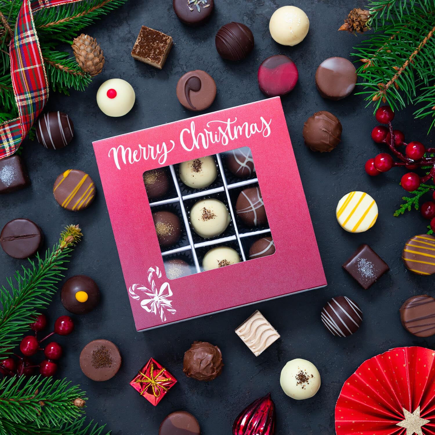 hallingers-pralinen-merry-christmas-rot-14563-box-108-g-mix image 2