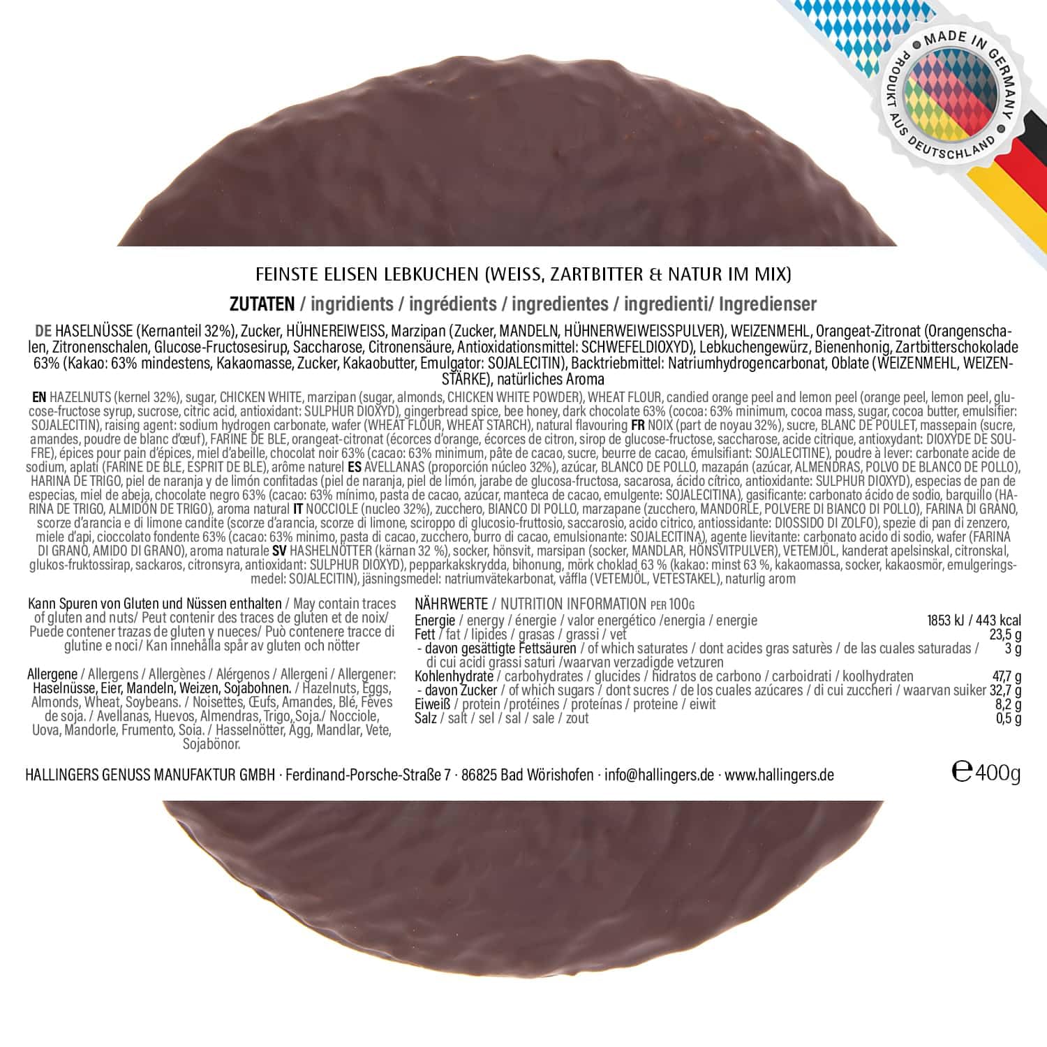 hallingers-gen-sse-frohe-weihnachten-elisen-lebkuchen-mix-400g image 2