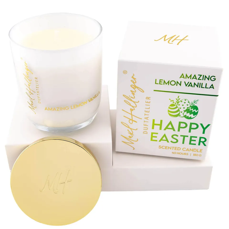 hallingers-happy-easter-duftkerze-glas-180g-lemon-vanille image 1