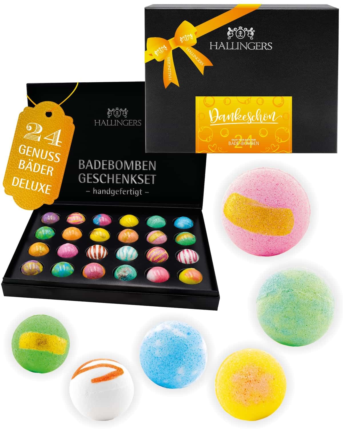 hallingers-wellness-dankesch-n-badebomben-set-24-badekugeln image 1
