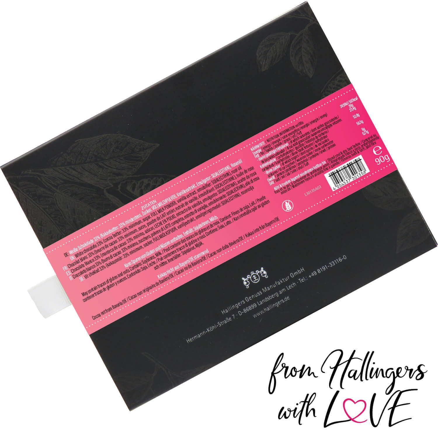 hallingers-schokolade-rose-wei-e-tafel-90g-box-geschenk image 5