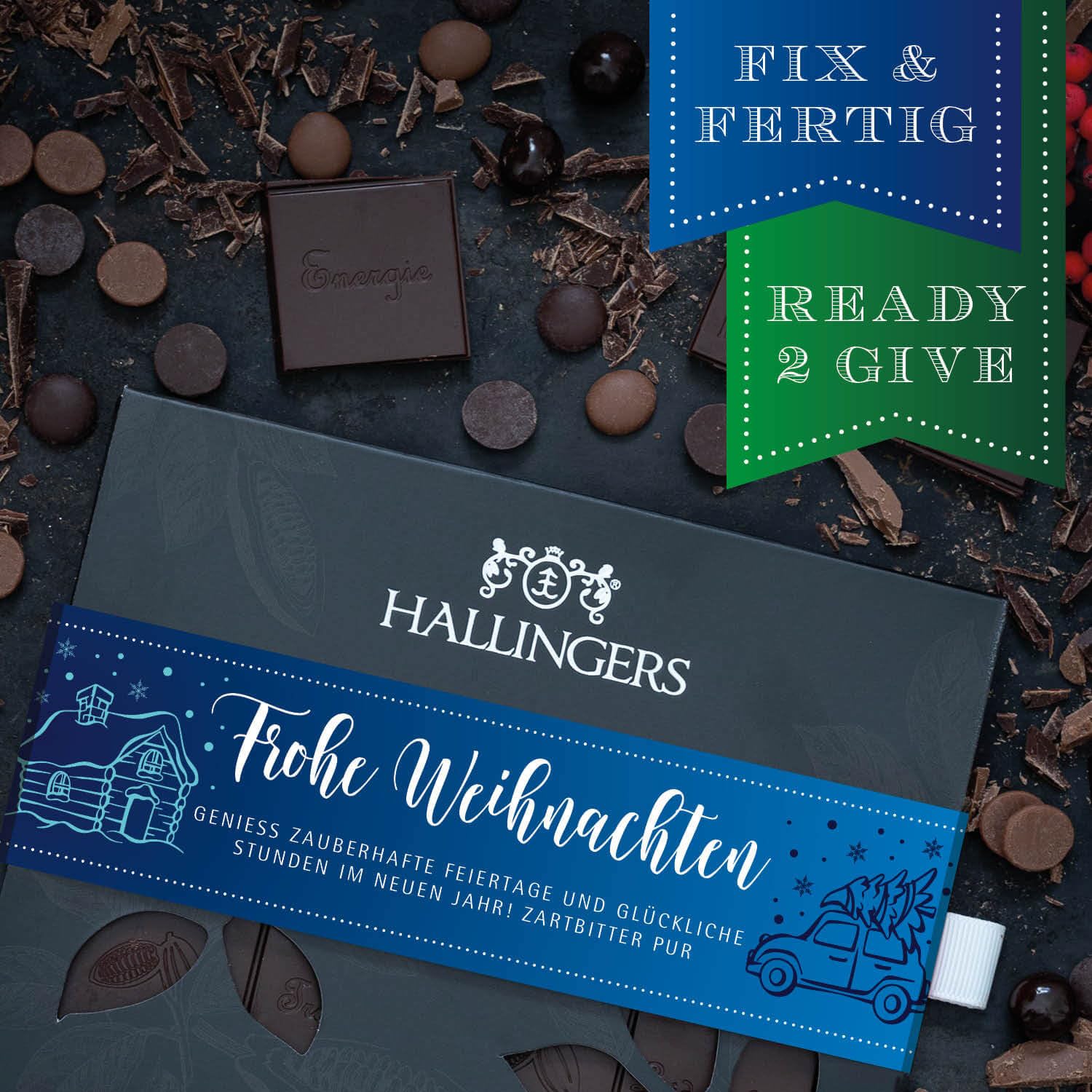 hallingers-frohe-weihnachten-zartbitter-85-vegane-tafel-90g image 3
