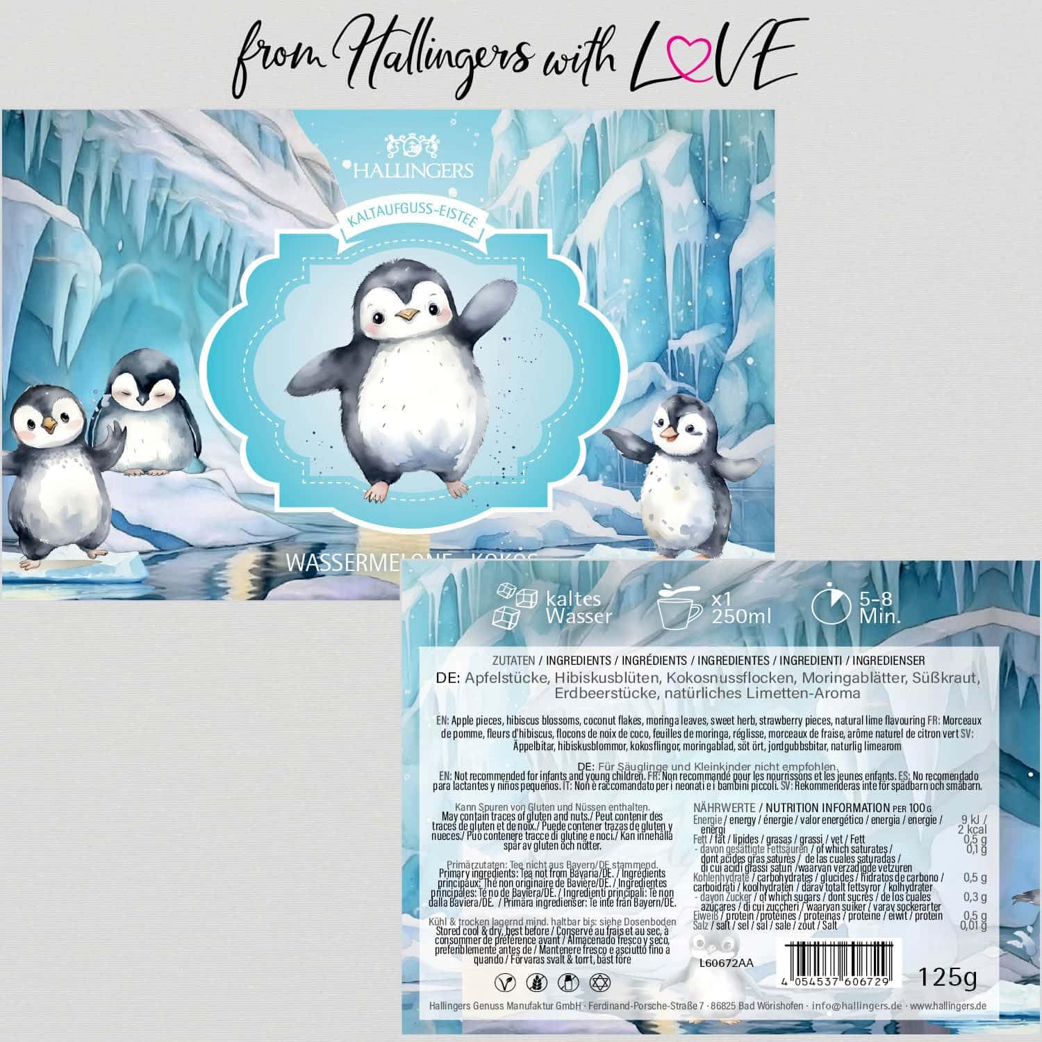 hallingers-tee-pinguin-eistee-cold-brew-dose-125g-erdbeer-kokos image 6