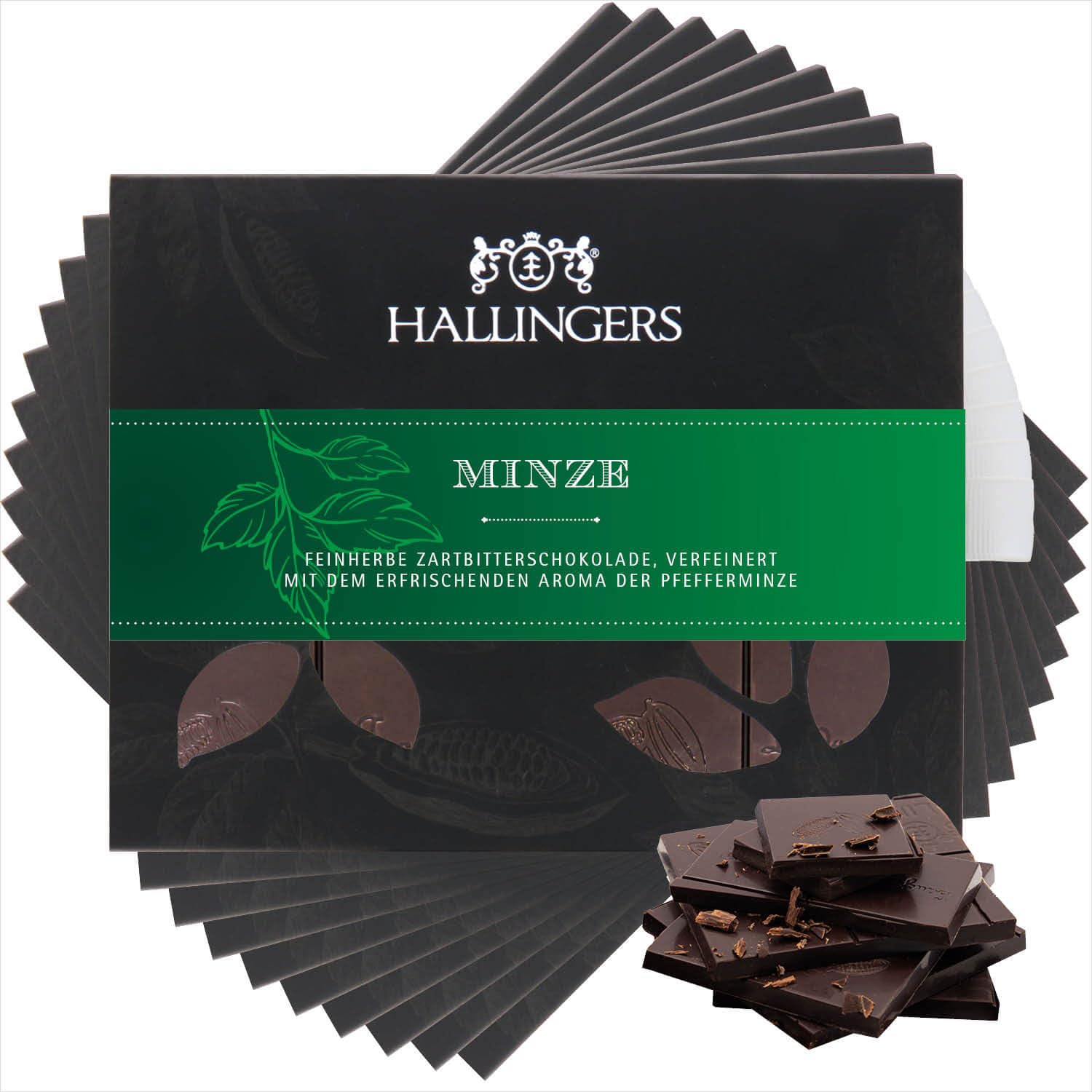 hallingers-schokolade-minze-vegane-tafel-10x-edelkakao image 1