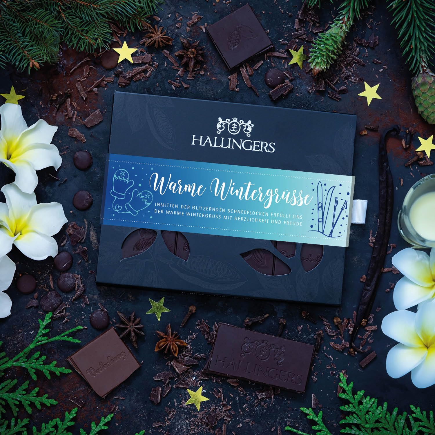 hallingers-warme-wintergr-e-vegane-schokolade-xmas-gew-rz-10x90g image 2