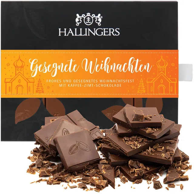 hallingers-genuss-manufaktur-schokolade-gesegnete-weihnachten-90g image 1