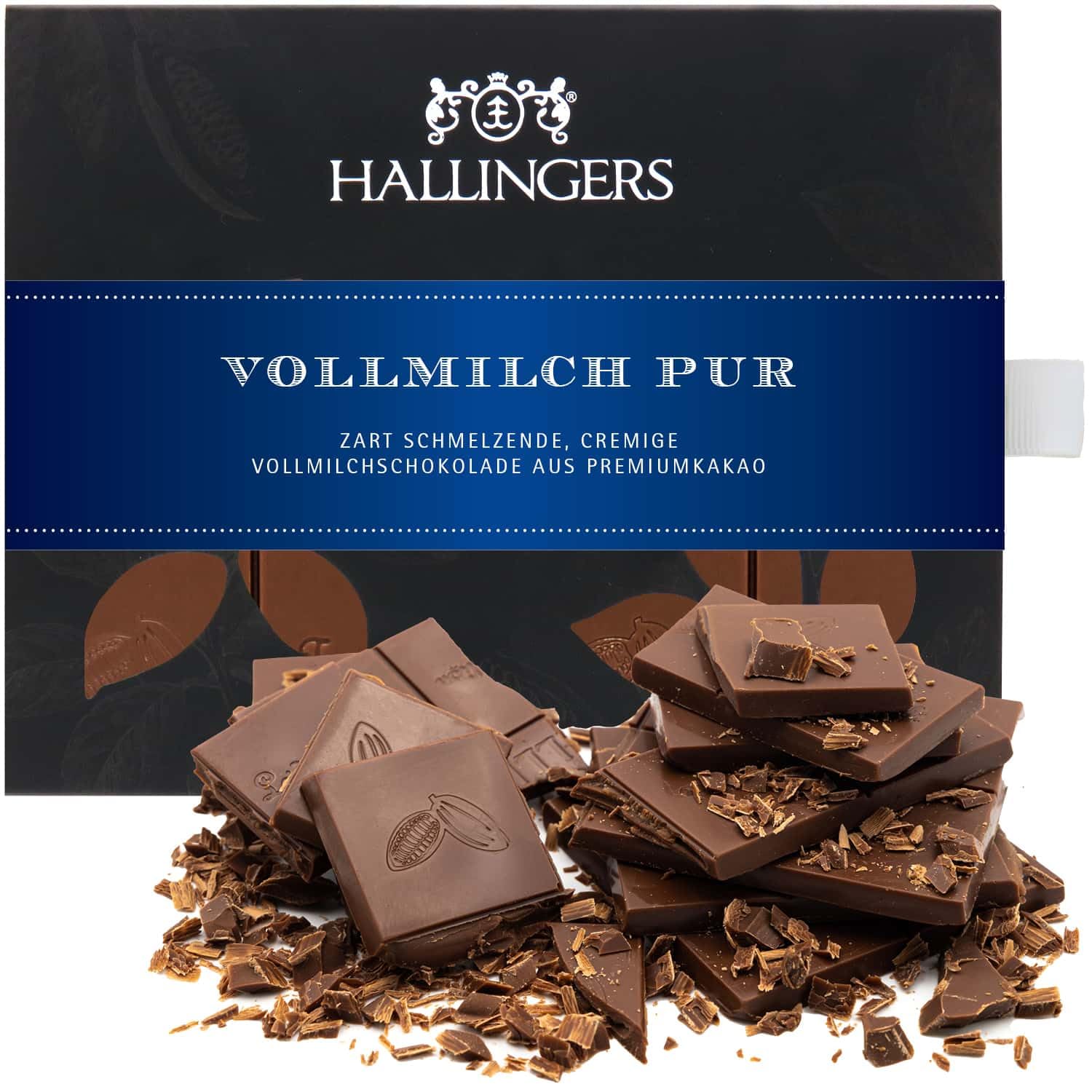 hallingers-schokolade-pur-vollmilchschokolade-90g-tafel image 1