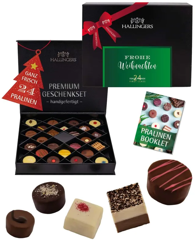 hallingers-pralinen-frohe-weihnachten-pralinenbox-ohne-alkohol-300g image 1