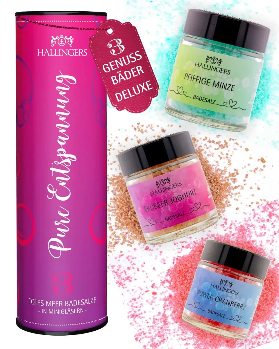 hallingers-wellness-pure-entspannung-badesalz-geschenkset-3er-geschenkdose image 1