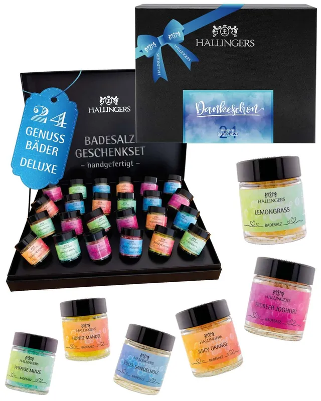 hallingers-dankesch-n-badesalz-set-24x-totes-meer-840g-box image 1
