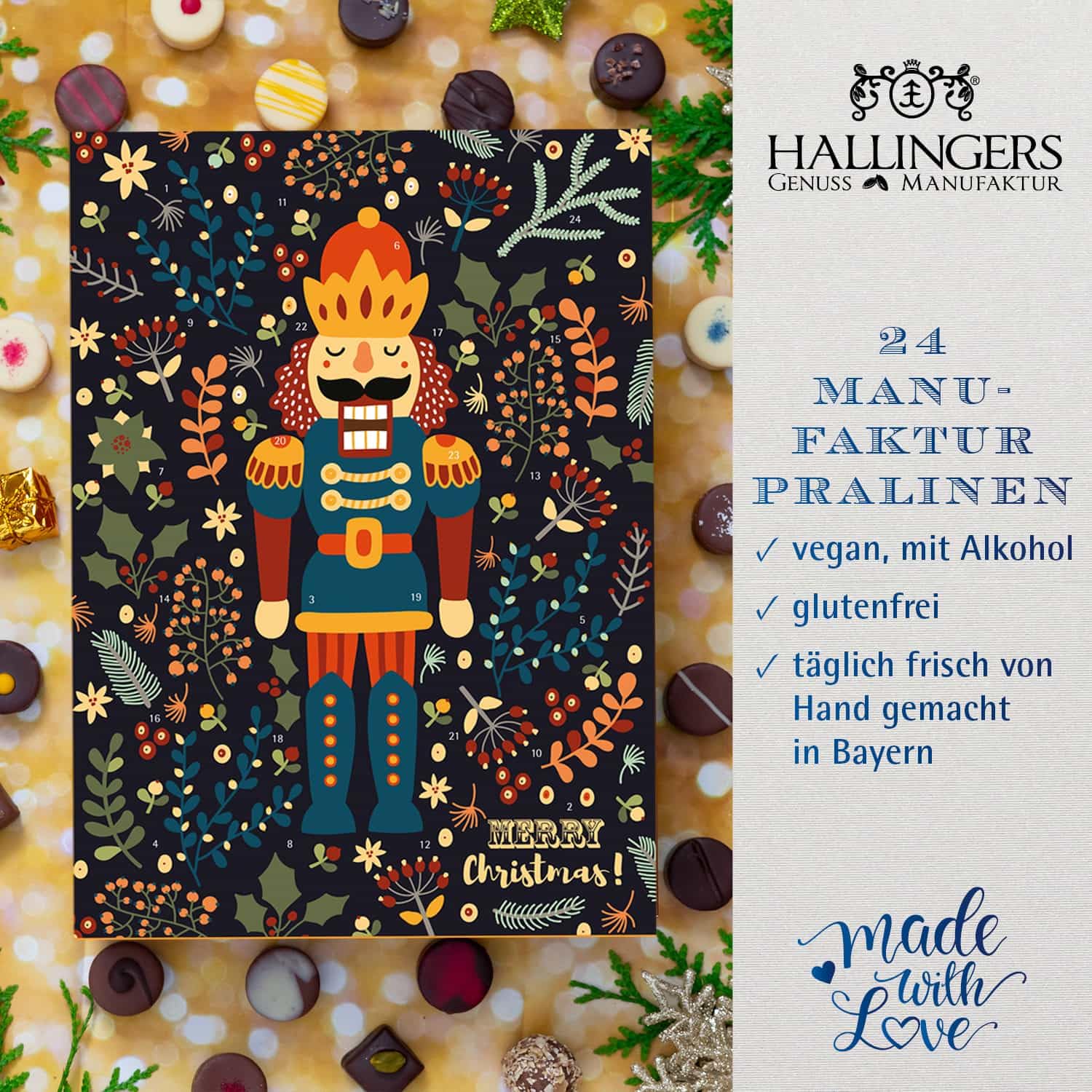 hallingers-adventskalender-nussknacker-vegane-pralinen-300-g image 2
