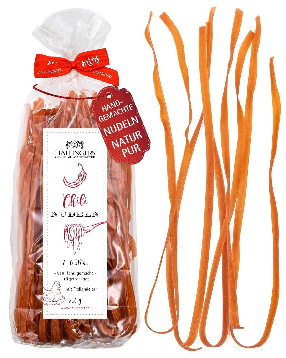 hallingers-chili-nudeln-edel-pasta-250g-geschenk-freilandei image 1