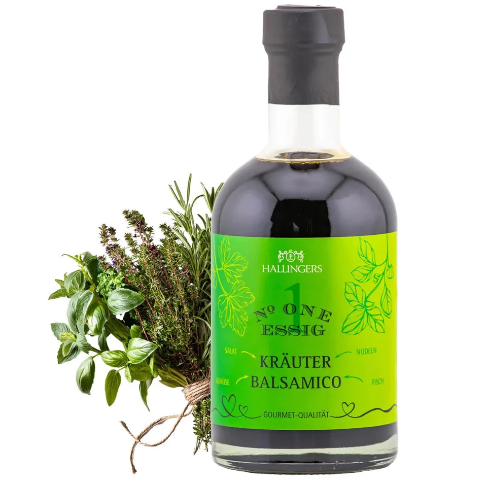 hallingers-no-1-kr-uter-balsamico-gourmet-essig-350ml-mild image 1