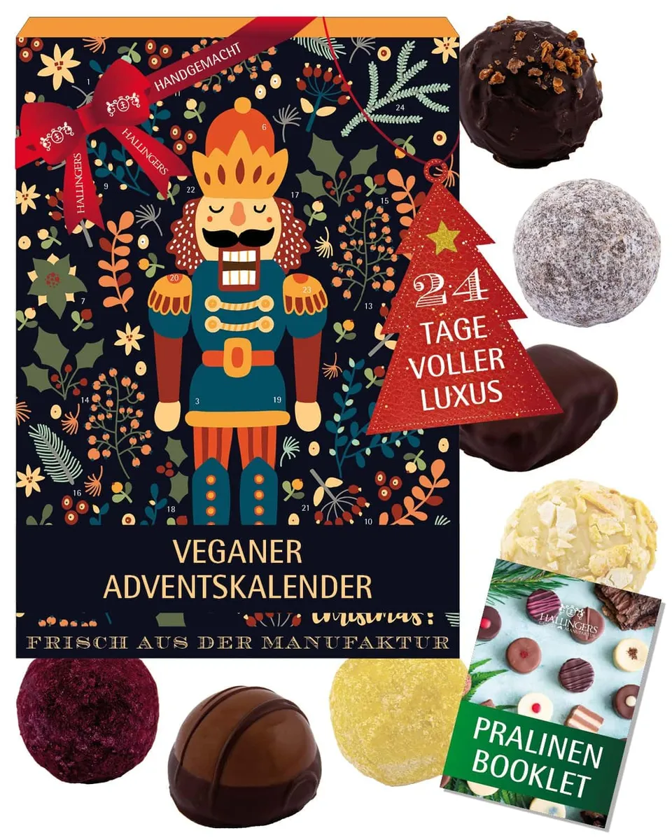 hallingers-adventskalender-nussknacker-vegane-pralinen-300-g image 1