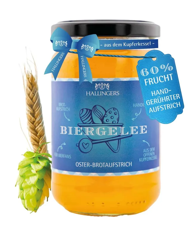 hallingers-oster-brotaufstrich-biergelee-330g-glas image 1
