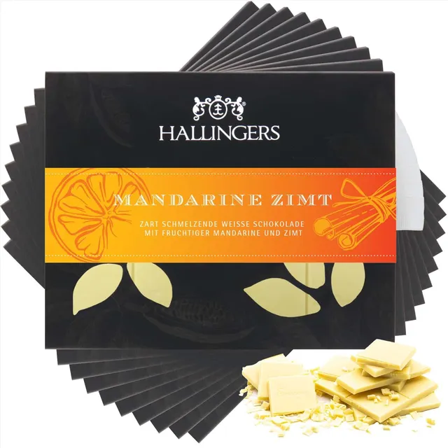 hallingers-wei-e-schokolade-mandarine-zimt-tafeln-10x-geschenk image 1