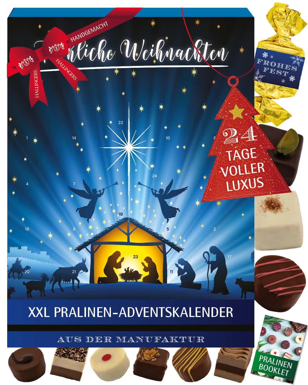 hallingers-weihnachtsabend-pralinen-adventskalender-320g-o-alkohol image 1