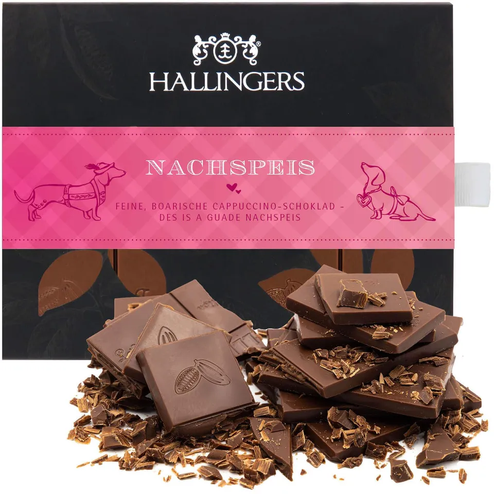 hallingers-nachspeis-cappuccino-schokolade-90g-vollmilch image 1