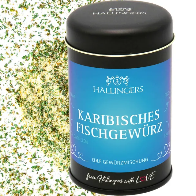 hallingers-kochen-karibisches-fischgew-rz-mischung-dose-105g image 1
