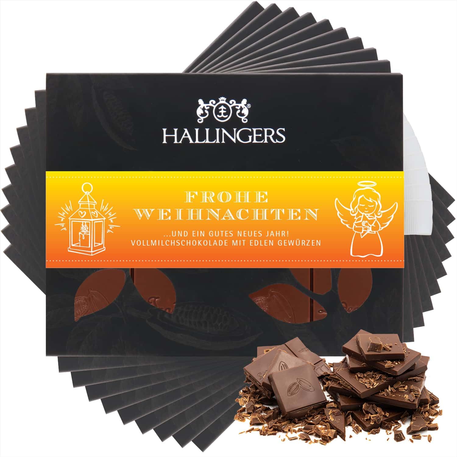 hallingers-frohe-weihnachten-schokolade-xmas-gew-rze-10x900g image 1