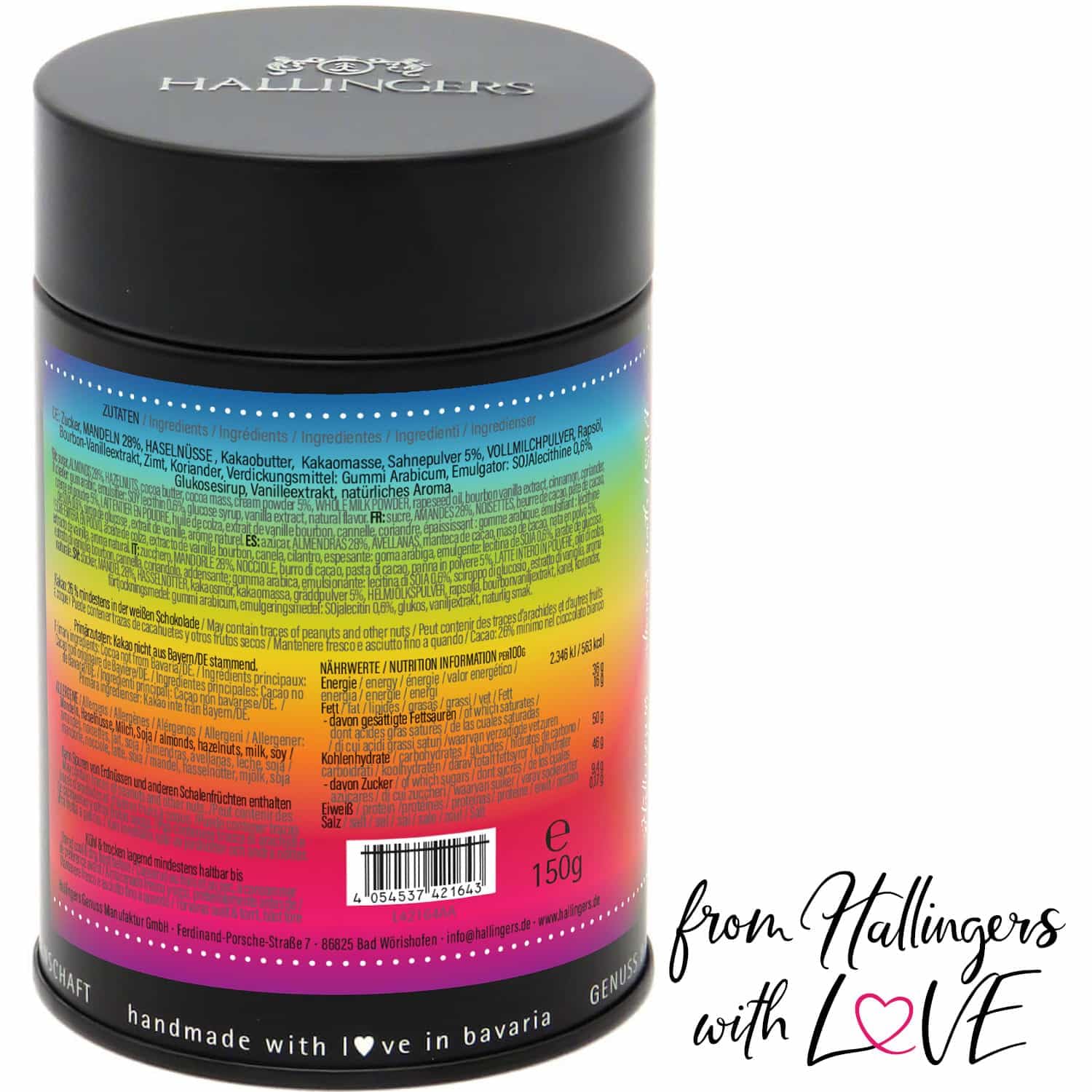 hallingers-schokolade-hurra-endlich-schulkind-nougat-mandeln-150g image 5