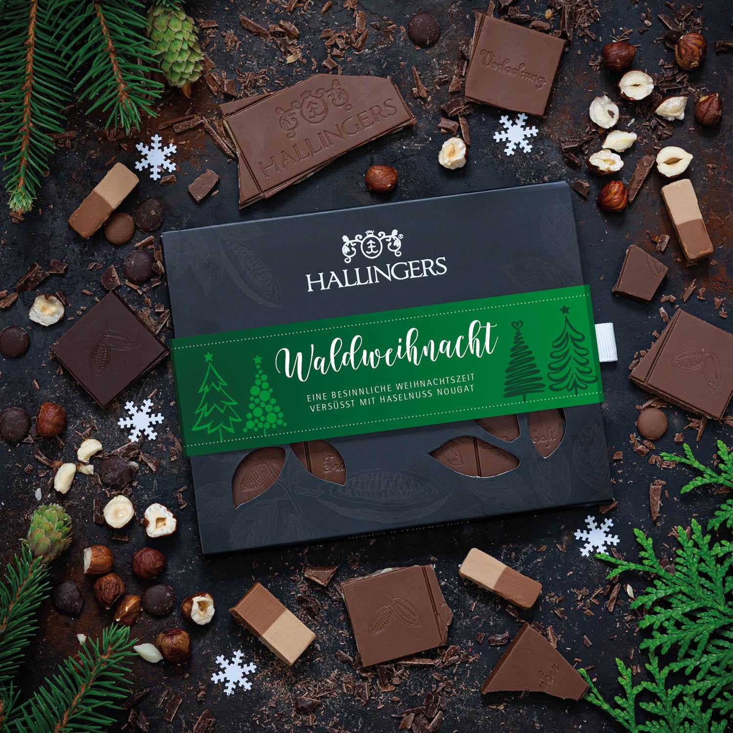 hallingers-schokolade-waldweihnacht-tafel-90g-haselnuss image 2