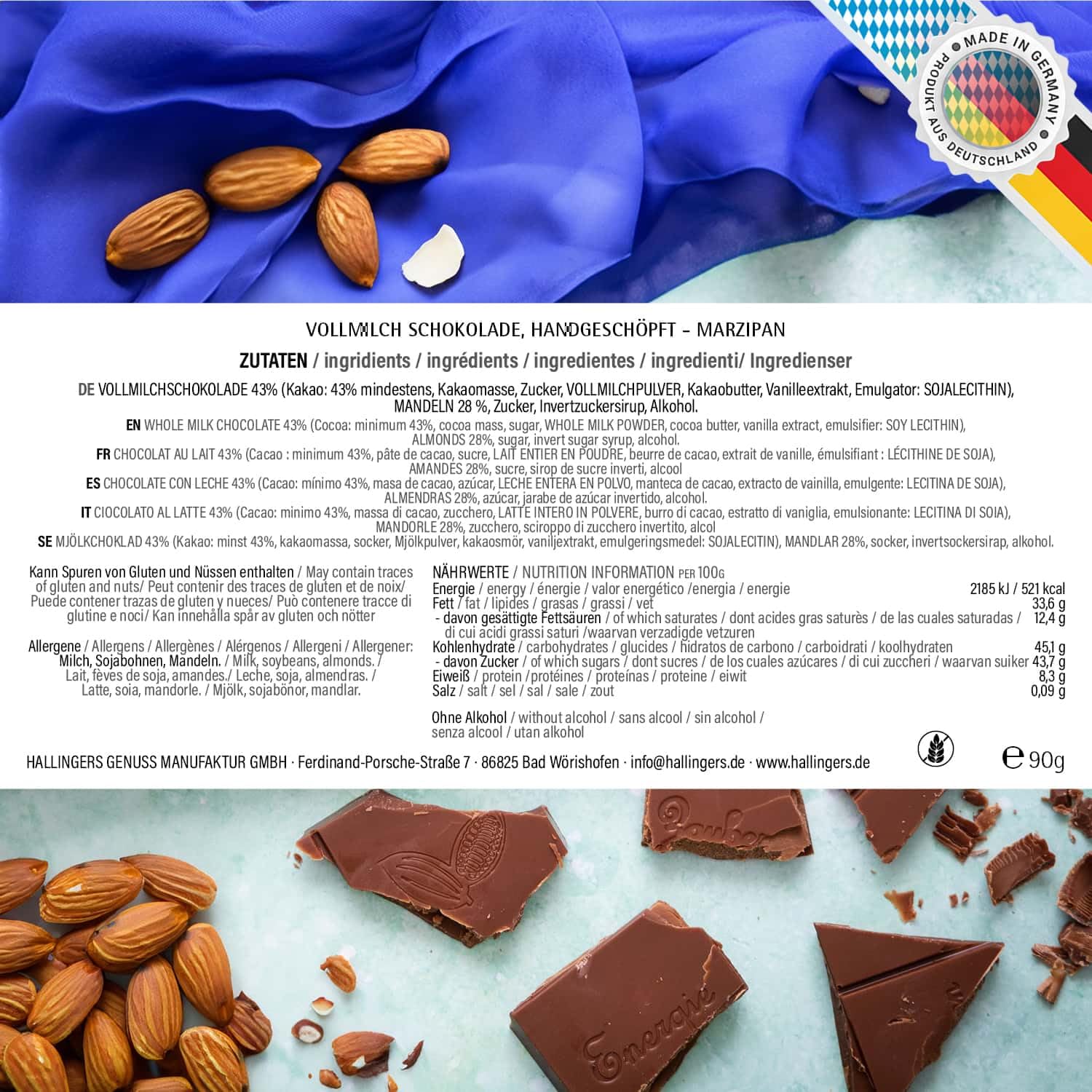 hallingers-schokolade-marzipan-vollmilch-tafel-90-g image 6