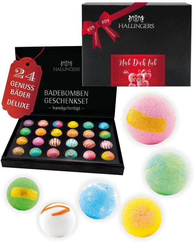 hallingers-wellness-hab-dich-lieb-badebomben-24er-geschenkbox image 1