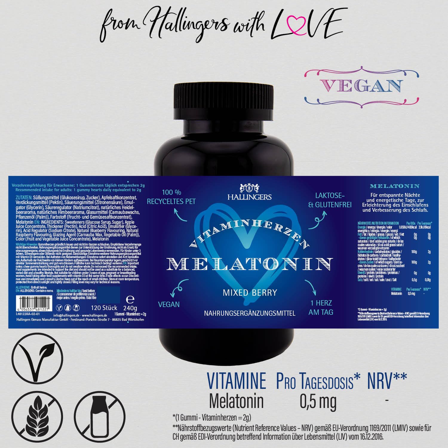 hallingers-wellness-melatonin-herz-gummies-120-mixed-berry-0-5-mg-vegan image 6