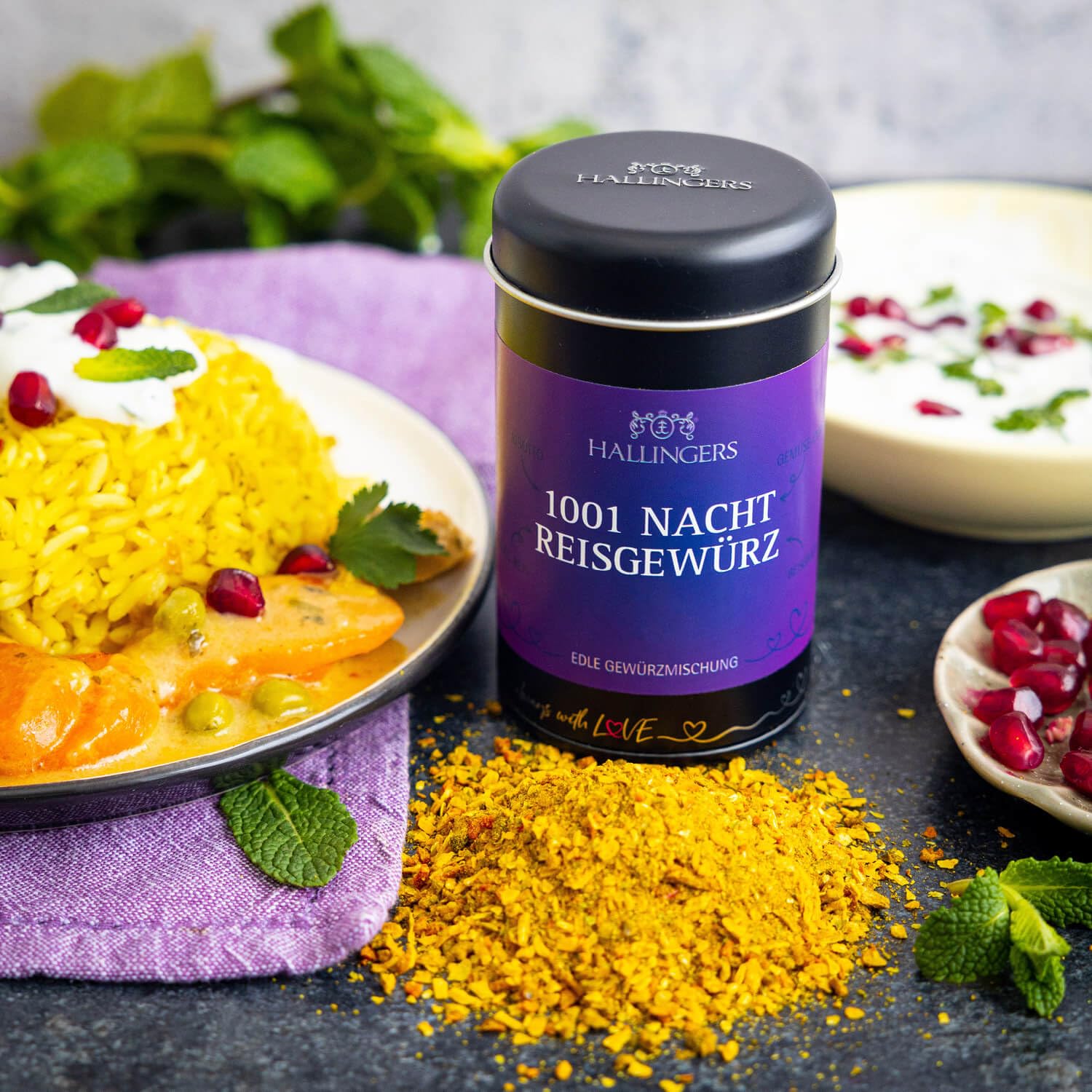 hallingers-kochen-1001-nacht-reisgew-rz-gew-rzmischung-95g-geschenk-dose image 2