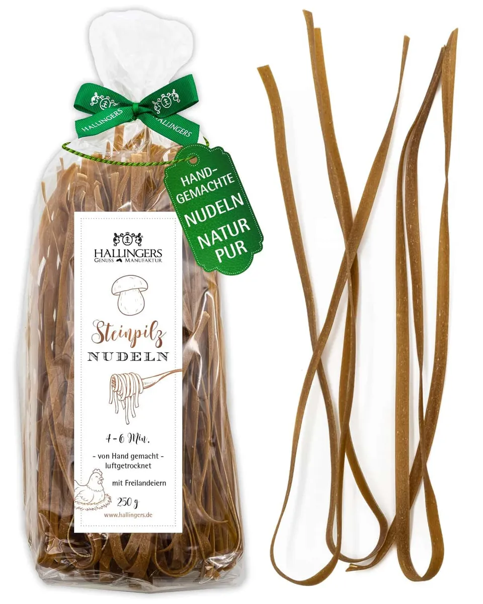hallingers-kochen-steinpilz-nudeln-pasta-geschenk-250g image 1