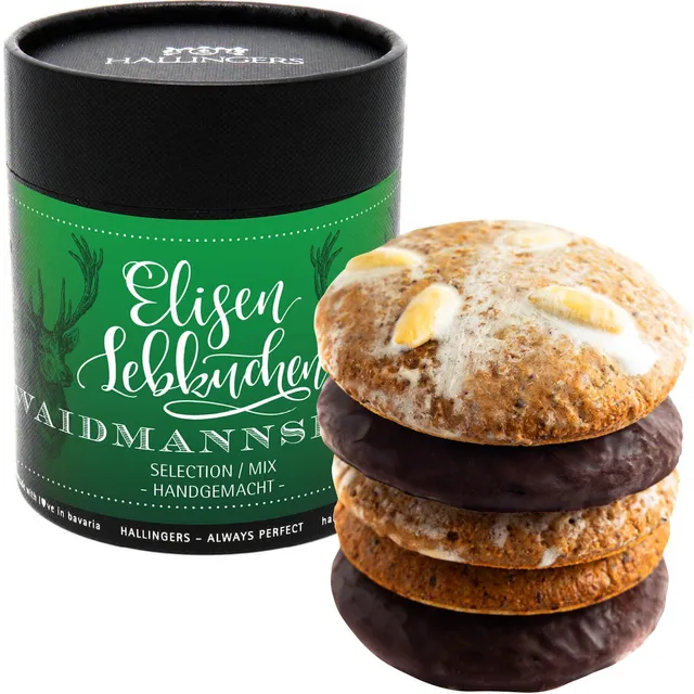 hallingers-gen-sse-waidmannsheil-elisen-lebkuchen-5er-400g-dose image 1