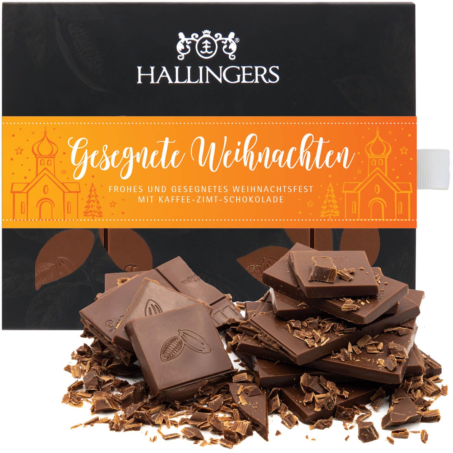 hallingers-genuss-manufaktur-schokolade-gesegnete-weihnachten-90g image 1