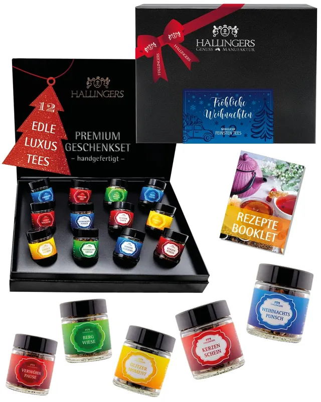 hallingers-tee-fr-hliche-weihnachten-set-12-sorten-110g image 1